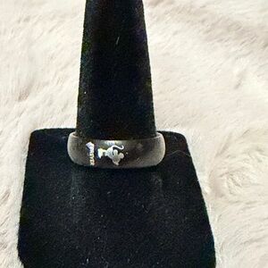 Black Ring with Silver Mickey Mouse Accent - NWOT